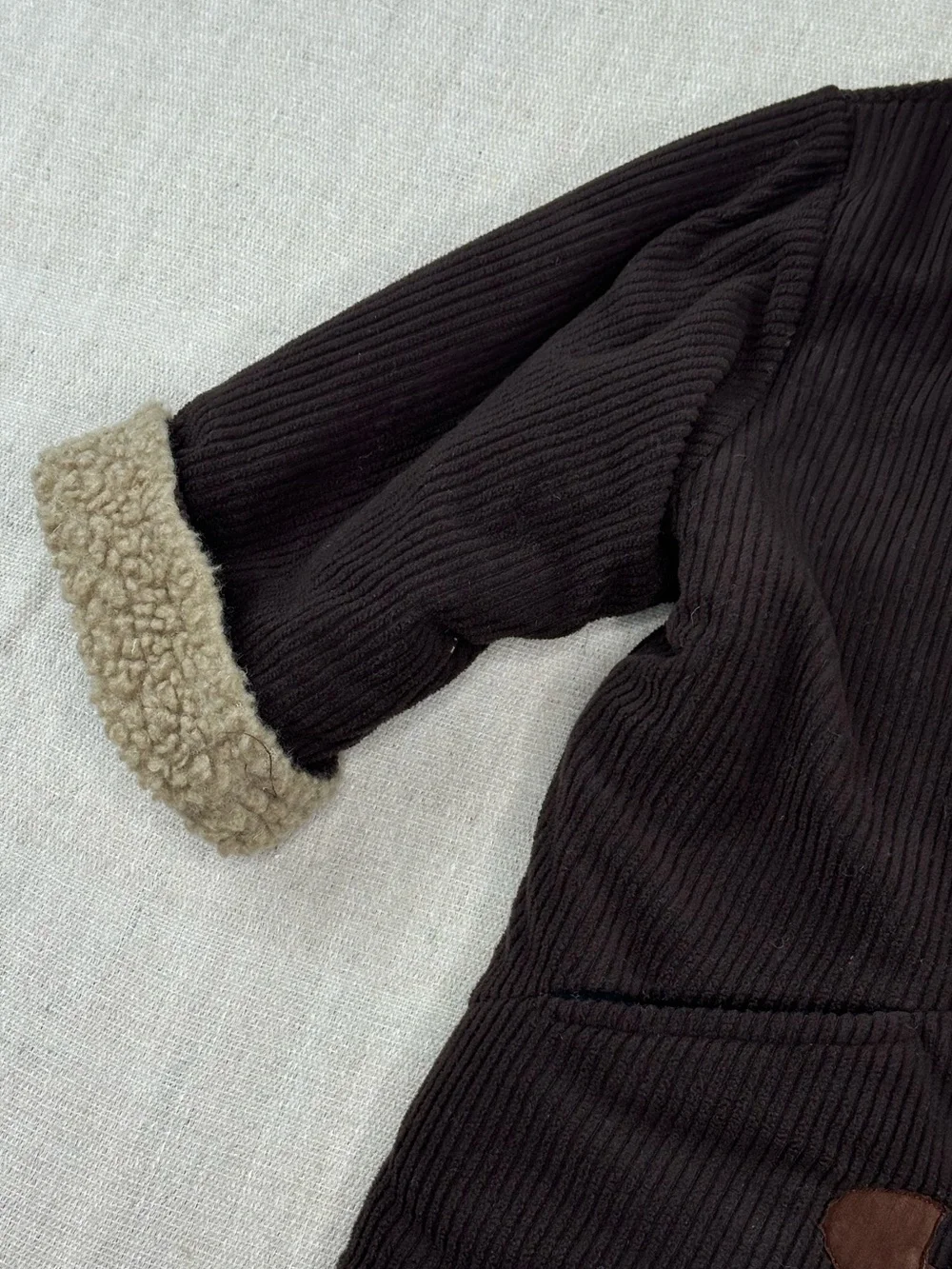 Corky & Company Vintage Kids Brown Corduroy Sherpa Lined Toggle Coat Jacket 4-5T